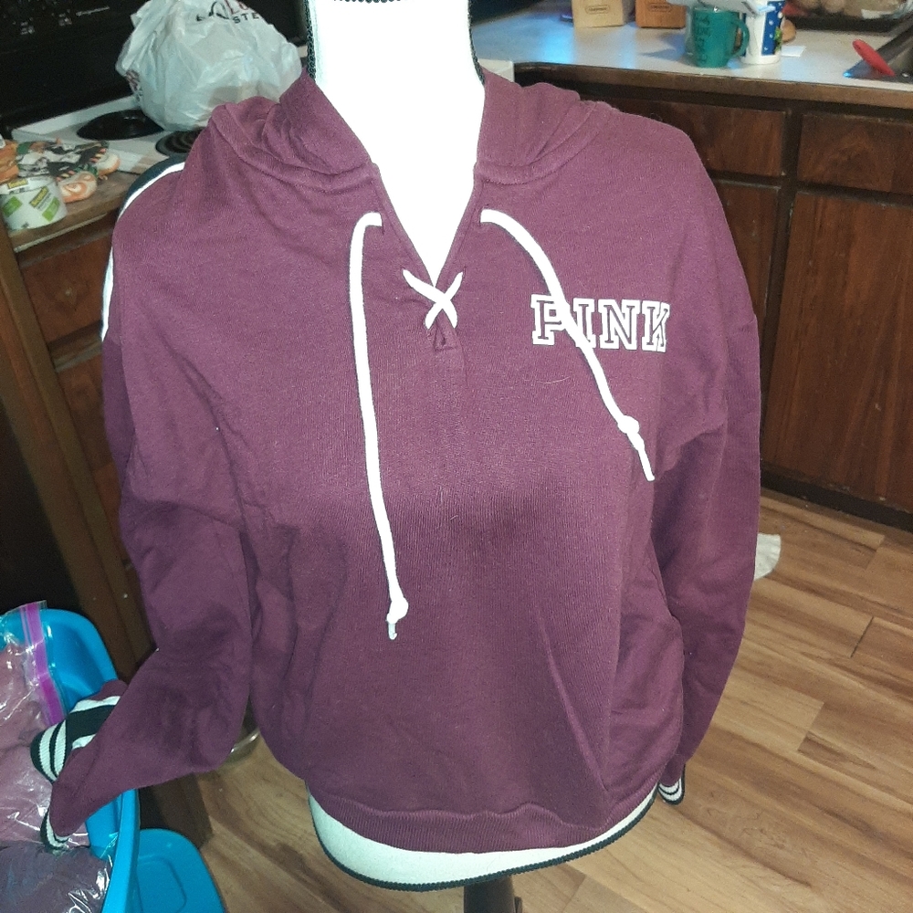 5/2021 vs pink lace up hoodie